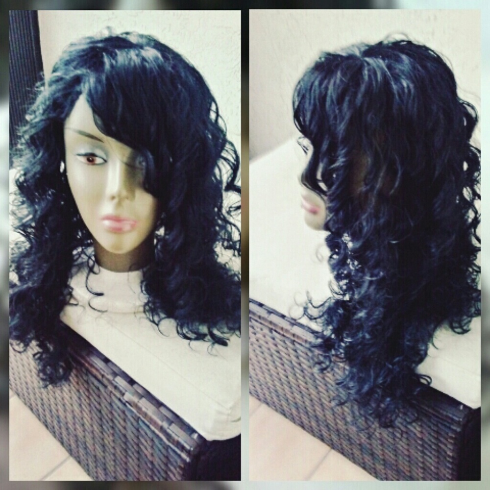 20 inch Romance curl curly human blend wig